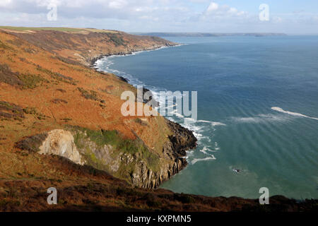 Lillery's Cove and Penlee Point from Rame Head, Cornwall, England, UK Stock Photo