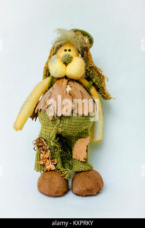 Beautiful toy rabbit. Old hand-made souvenirs Stock Photo