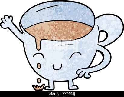 cartoon spilled teacup Stock Vector