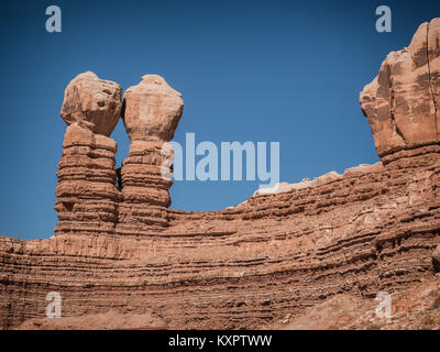 Twin Rocks in Bluff City, Utah USA Stock Photo