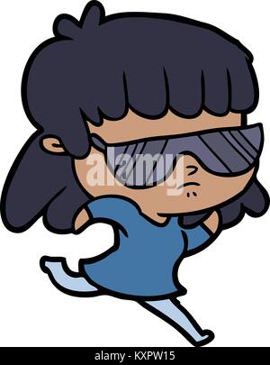 cartoon indifferent woman running Stock Vector