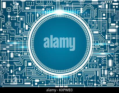 Computer circuit board. Stock Vector