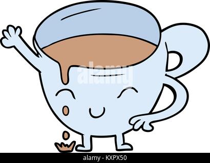 cartoon spilled teacup Stock Vector