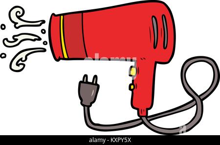 hair dryer cartoon doodle Stock Vector Art & Illustration, Vector Image