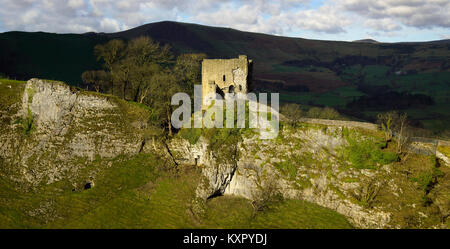 Peveril Castle in light Stock Photo