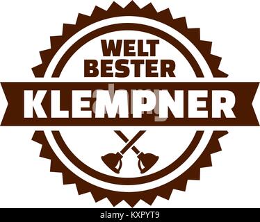 World's best Plumber german emblem Stock Vector