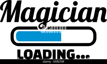 Magician loading bar with job title Stock Vector