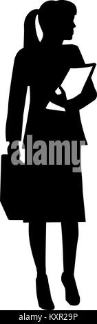 Female lawyer silhouette Stock Vector