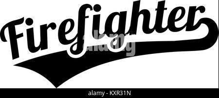 Firefighter word retro style Stock Vector