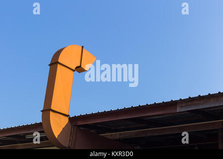 restaurant airduct for smoke ventilation vent duct out on top roof Stock Photo