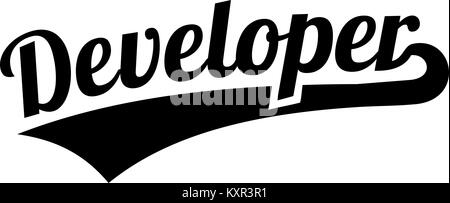 Developer word in retro style Stock Vector