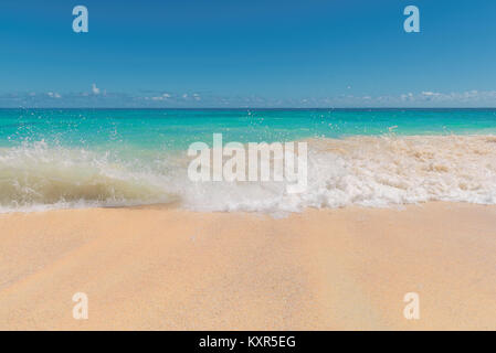 Beautiful sandy beach in tropical island. Stock Photo
