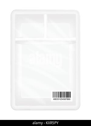 top view of White polystyrene square packaging mockup Stock Vector
