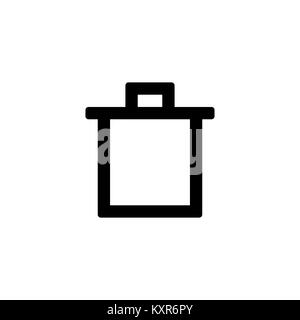 Trash can icon for simple flat style ui design. Stock Vector
