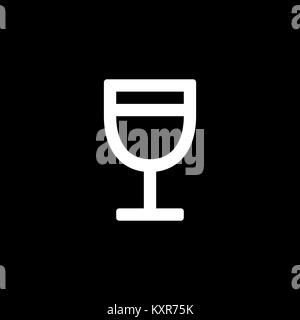 Wine glass icon for simple flat style ui design. Stock Vector