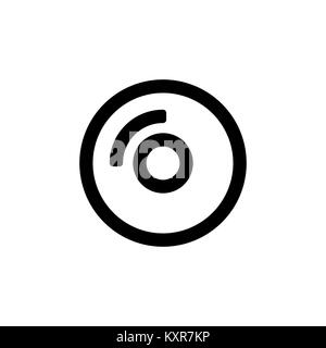 Camera lens icon for simple flat style ui design. Stock Vector