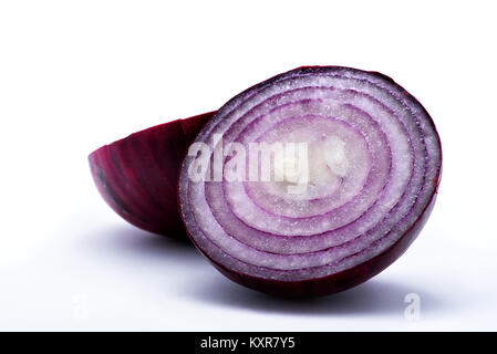 Sliced Red Onion Isolated on white background Stock Photo