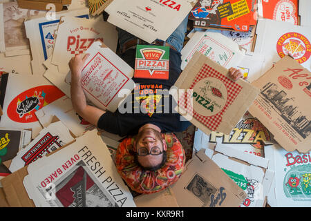 Pizza tours Brooklyn NYC Stock Photo