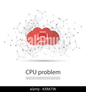Password or Data Leak in Cloud Networks and Applications - CPU Bugs and Vulnerabilities Problem, IT Security Concept Design, Vector Illustration Stock Vector