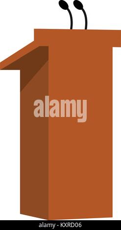 Isolated wooden lectern Stock Vector