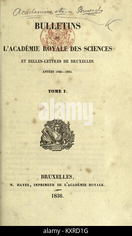 Bulletins de l'Académie royale des sciences, des lettres et des beaux-arts de Belgique BHL2666139