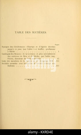 Bulletin de la Société d'histoire naturelle de Metz BHL33699098 Stock Photo