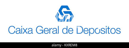 Caixa Geral de Depositos logo on the facade of a building in Lisbon ...