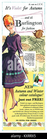 1960 British advertisement for Burlington mail-order catalogues. Stock Photo