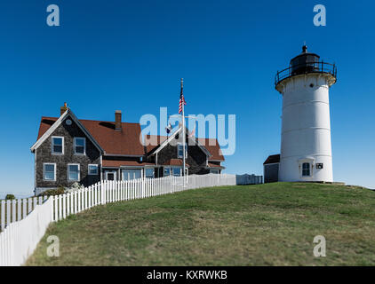 Nobska Lighthouse, Woods Hole, Cape Cod, Massachusetts, USA. Stock Photo