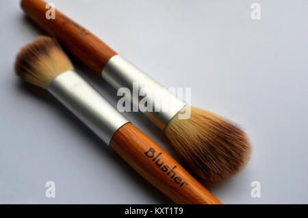 Make up brushes on white background Stock Photo
