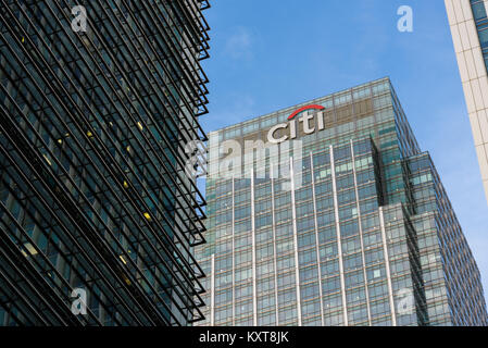 Exterior of Citibank building in Canary Wharf, London, England Stock ...