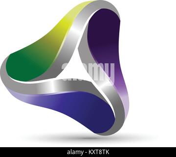 abstract 3d triangle infinity corporate business vector logo design Stock Vector