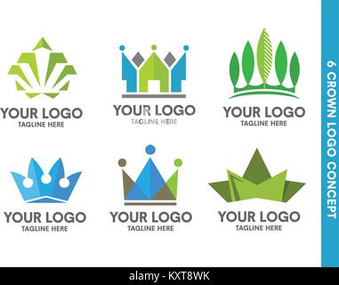 minimalist ad modular crown  property and real estate logo concept Stock Vector