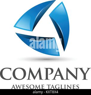 elegant modern  geometric business corporate emblem 3d Stock Vector