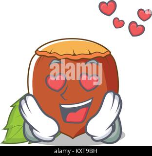 In love hazelnut mascot cartoon style Stock Vector