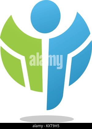circle modern active figure logo fitness and healthy symbol vector Stock Vector