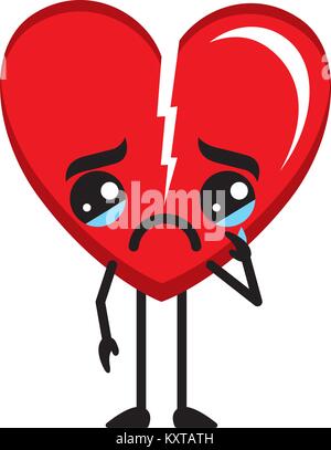 heart love broken kawaii character Stock Vector