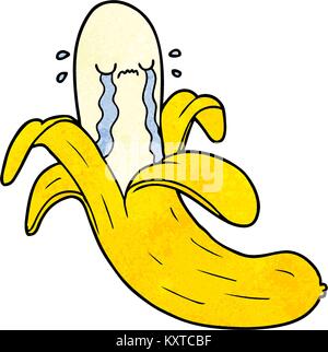 cartoon crying banana Stock Vector