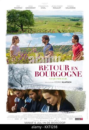 RELEASE DATE: June 14, 2017 TITLE: Back To Burgundy STUDIO: StudioCanal DIRECTOR: Cedric Klapisch PLOT: After a 10 year absence, Jean returns to his hometown when his father falls ill. Reuniting with his sister Juliette and his brother Jeremie, they have to re-build their relationship and trust as a family again. STARRING: Poster Art. (Credit Image: © StudioCanal/Entertainment Pictures) Stock Photo