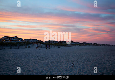 Sunset over Stone Harbor Beach in New Jersey - USA Stock Photo