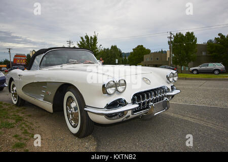 A 1960 Chevrolet Corvette parked by the side of the road Stock Photo