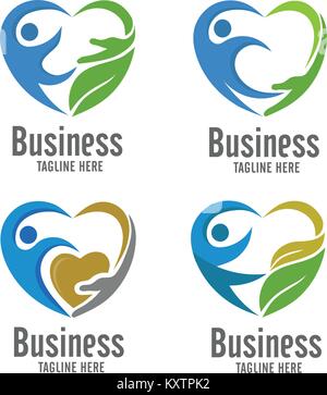 Elegant logo concept care and charity logo vector. Stock Vector