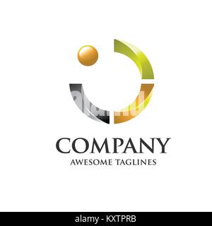creative Letter circle logo-3d concept Stock Vector