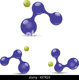 modern 3d Technology abstract dot connection vector logo icon Stock Vector