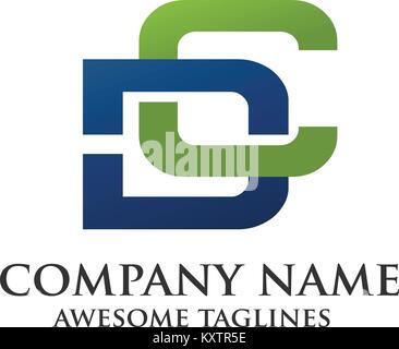 letter D and C , letter C letter D, letter CD, letter DC logo vector Stock Vector