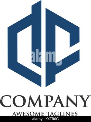 creative letter DF logo, letter DF technology, letter DF hexagonal concept Stock Vector