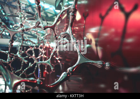 Abstract scientific background molecules on a dark background, Science Stock Photo