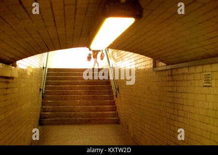 Railway underpass, Jesmond, Newcastle upon Tyne Stock Photo