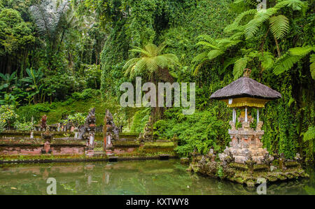 A section of the Gunung Kawi Sebatu Temple or Holy spring Water Temple in Bali, Indonesia. Stock Photo