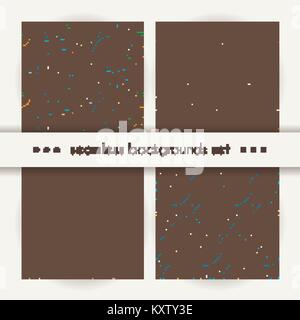 Set of doodle decorative ornamental curly vector seamless patterns. Collection of cozy cute backgrounds Stock Vector